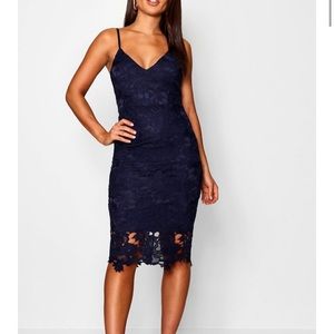 Boohoo Black Lace, Strappy Midi Dress